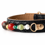 Forest Berry Beaded Pet Collar - bead and strap detail