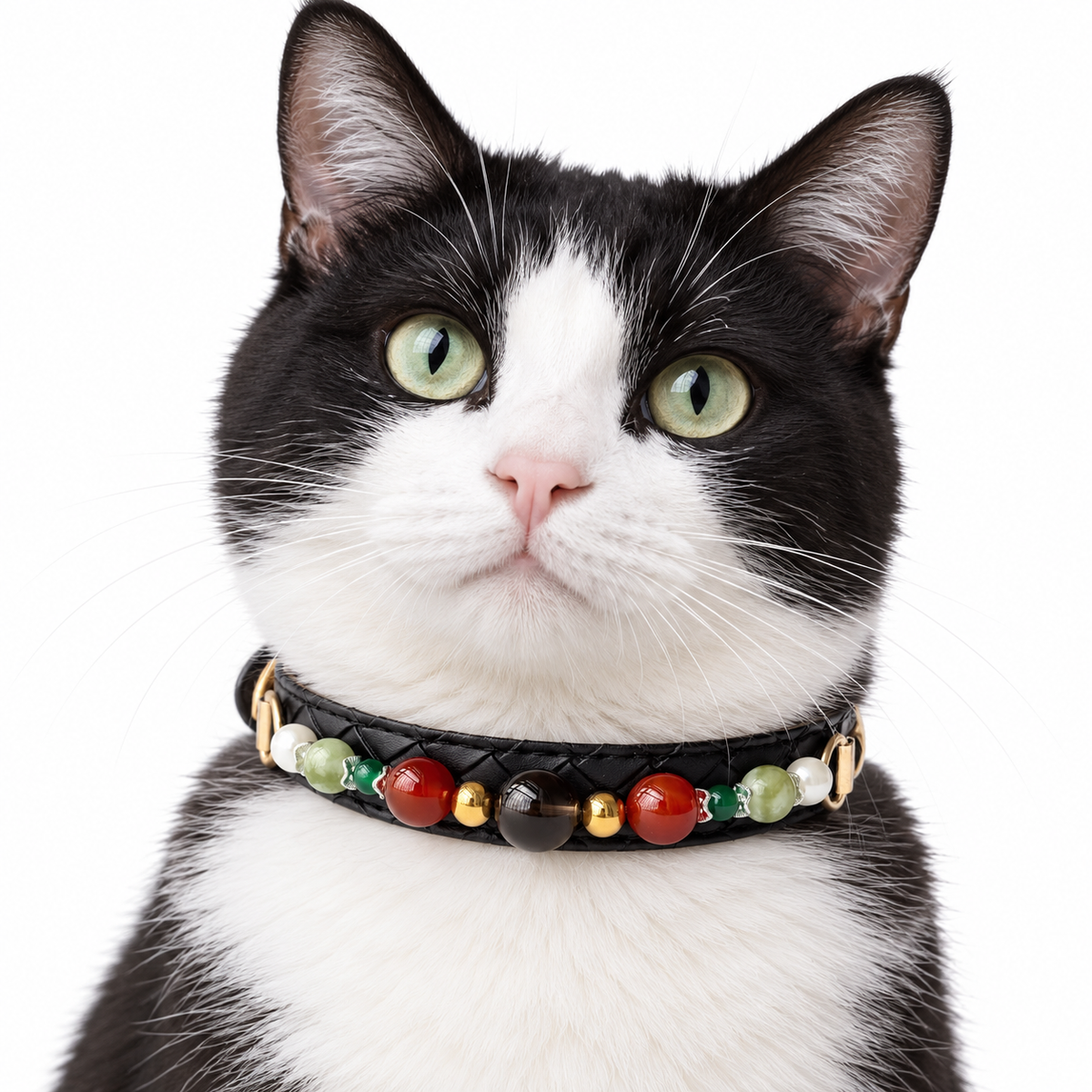 Forest Berry Beaded Pet Collar - AI pet wearing styling illustration