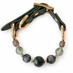 Forest Dusk Arc Beaded Pet Collar - overhead view
