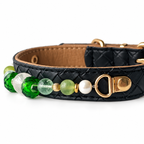 Forest Prism Beaded Pet Collar - bead and strap detail