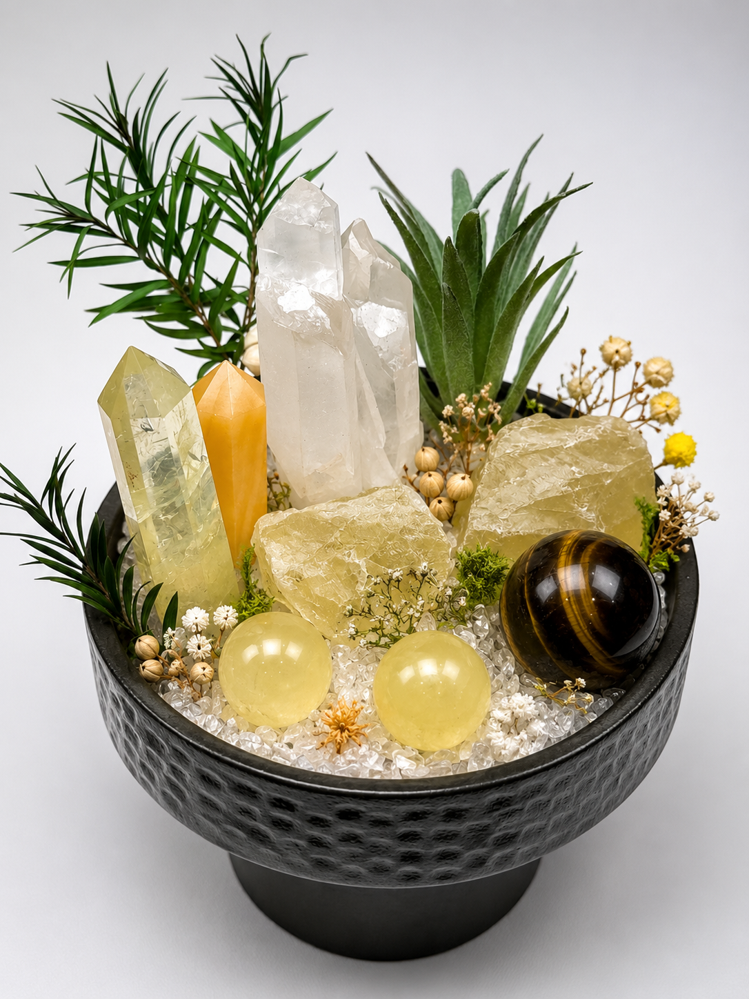 Golden Abundance Crystal Garden — original arrangement view