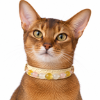 Golden Blush Beaded Pet Collar - AI pet wearing styling illustration