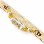 Golden Bow Beaded Pet Collar — overhead or flat-lay product view