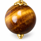 Golden Brown 10mm Bead Drop Earrings — bead macro detail