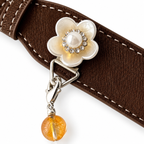 Golden Dusk Blossom Beaded Pet Collar - flower and clasp detail