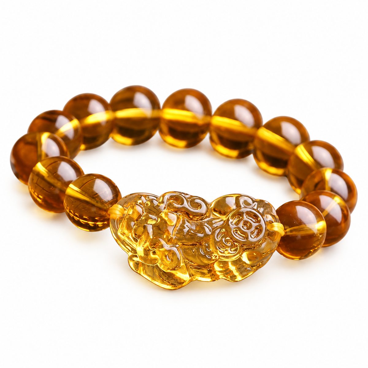 Golden Pixiu Beaded Bracelet — alternate view