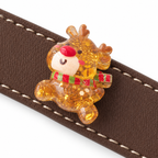 Golden Reindeer Grove Beaded Pet Collar - central decorative accent detail