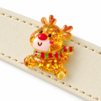 Golden Reindeer Snow Beaded Pet Collar - product detail