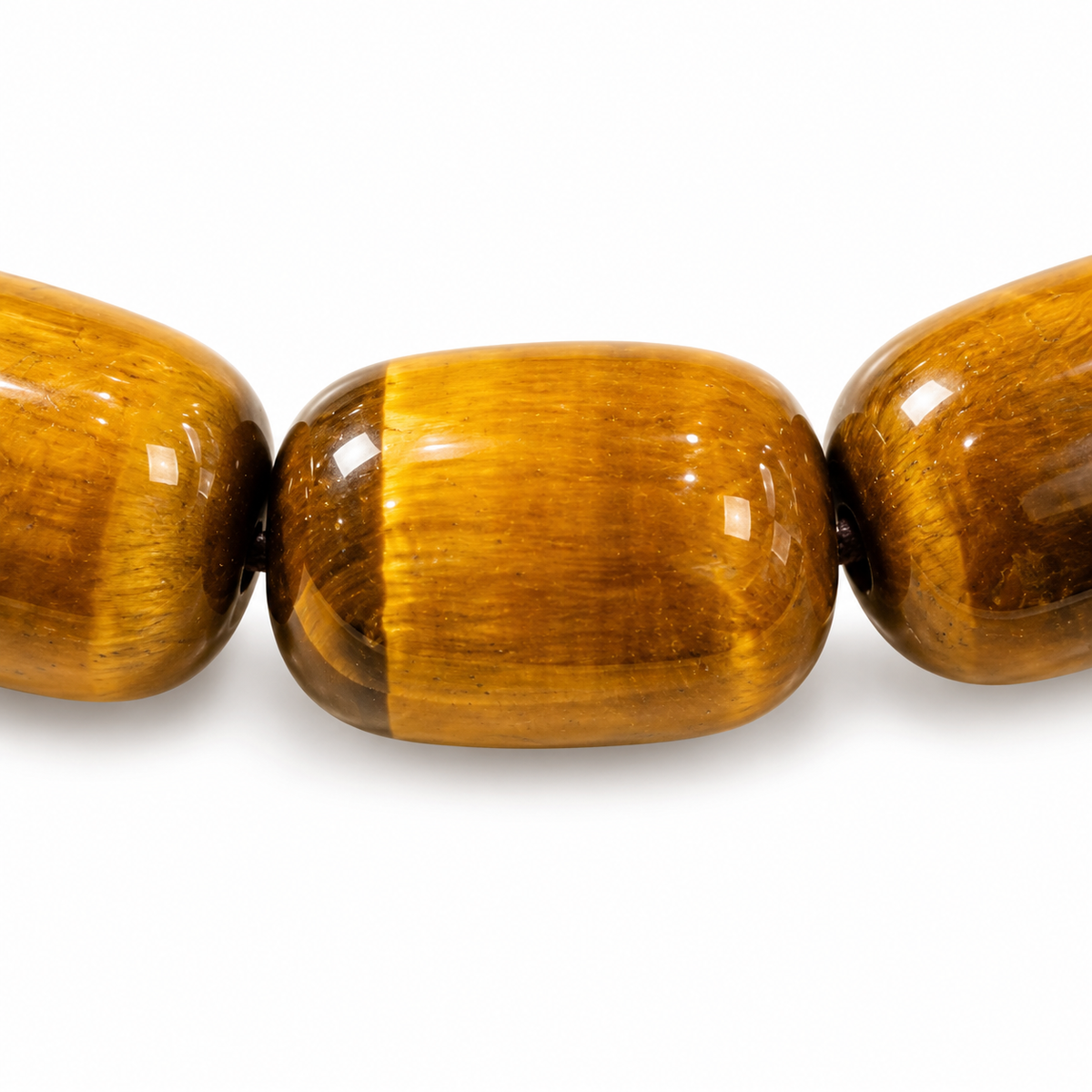 Golden Ridge Tiger’s Eye Barrel Bracelet — bead detail