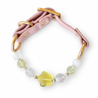Golden Star Beaded Pet Collar - overhead view