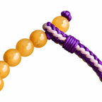 Golden Yellow Pixiu Cord Bracelet - cord and bead detail on white