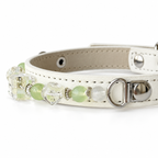 Green Clarity Beaded Pet Collar - bead and strap detail