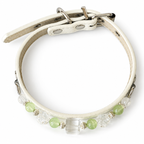 Green Clarity Beaded Pet Collar - overhead view