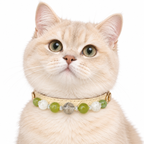 Green Orchard Beaded Pet Collar - AI pet wearing styling illustration