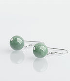 Green Round Bead Drop Earrings — side view