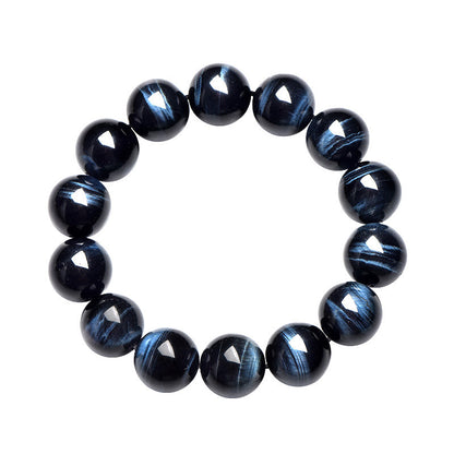 Natural Blue Tiger's Eye Bracelet | Hawk's Eye Calming Crystal