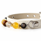 Ivory Sunbeam Beaded Pet Collar - bead and strap detail