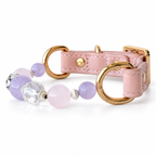 Lavender Arc Beaded Pet Collar - bead and strap detail
