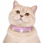 Lavender Frost Beaded Pet Collar - AI pet wearing styling illustration