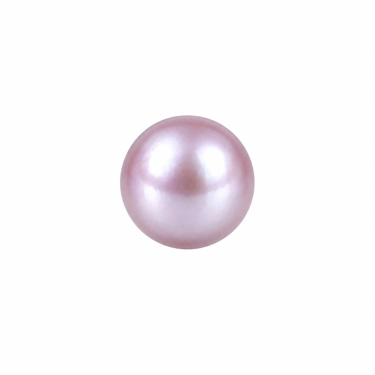 Lavender Pearl Stud Earrings - 8 mm - single earring detail