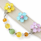 Lemon Meadow Blossom Beaded Pet Collar - bead and strap detail