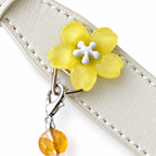 Lemon Meadow Blossom Beaded Pet Collar - decorative accent and clasp detail