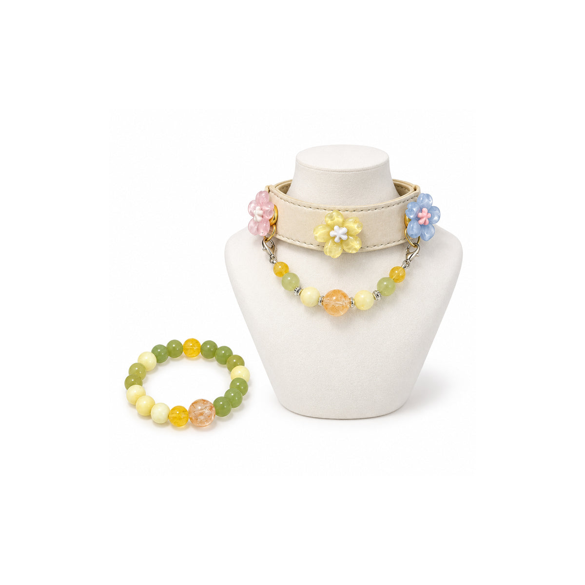 Lemon Meadow Human & Pet Match — matching bracelet and pet collar, sold separately