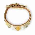 Lemon Snow Beaded Pet Collar - overhead view