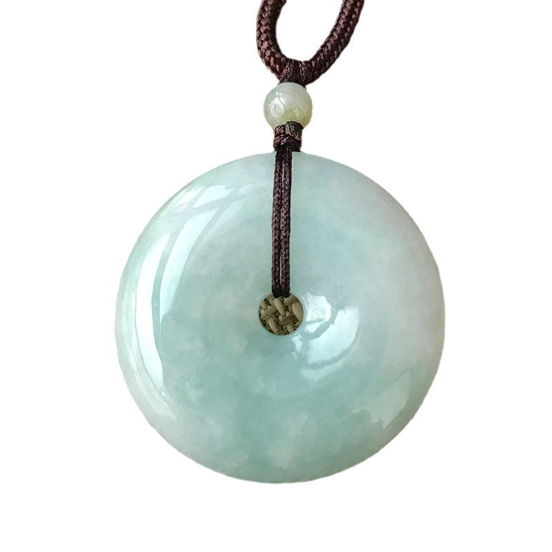 Authentic Grade A Jadeite Donut Pendant | Peace Protection Amulet