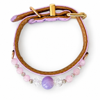 Lilac Clarity Beaded Pet Collar - overhead view