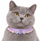 Lilac Clarity Beaded Pet Collar - AI pet wearing styling illustration