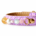 Lilac Sunbeam Beaded Pet Collar - bead and strap detail