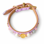 Lilac Sunbeam Beaded Pet Collar - overhead view