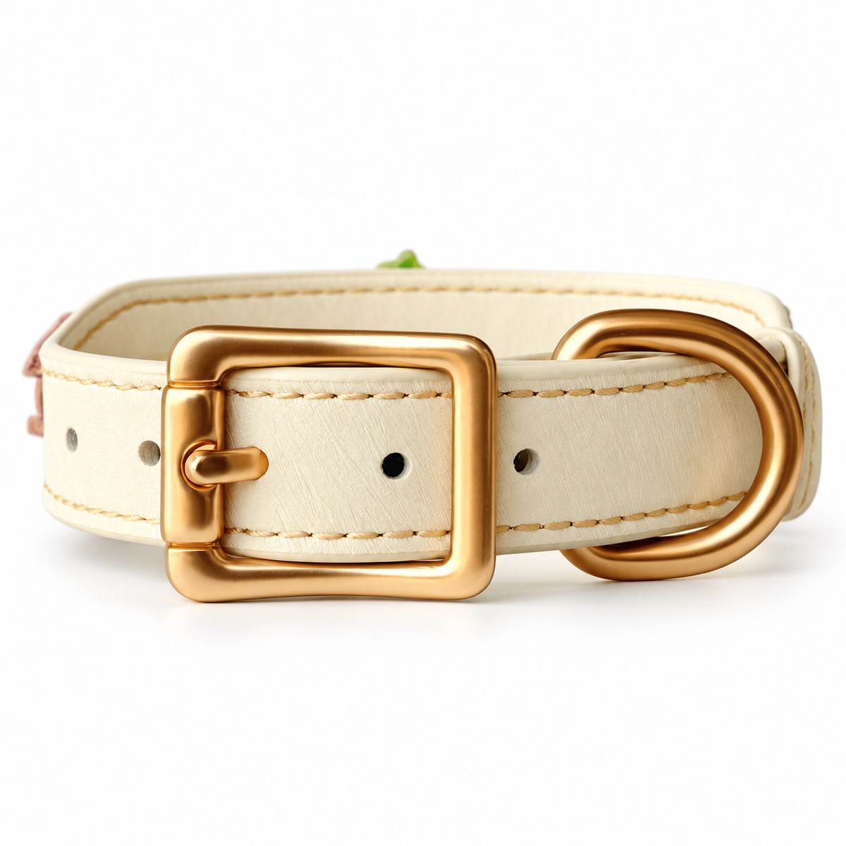 Malachite Christmas Cream Beaded Pet Collar - product detail