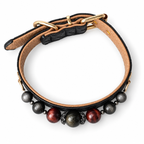 Midnight Ember Beaded Pet Collar - overhead view