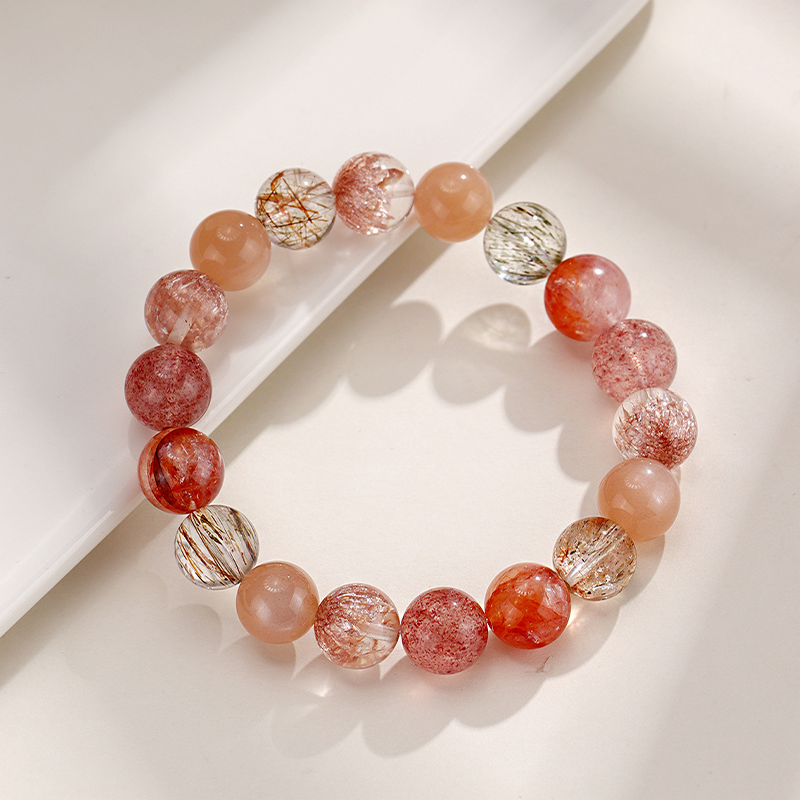 Natural Firework Quartz Mixed Gemstone Bracelet | Healing Crystal Beaded Jewelry