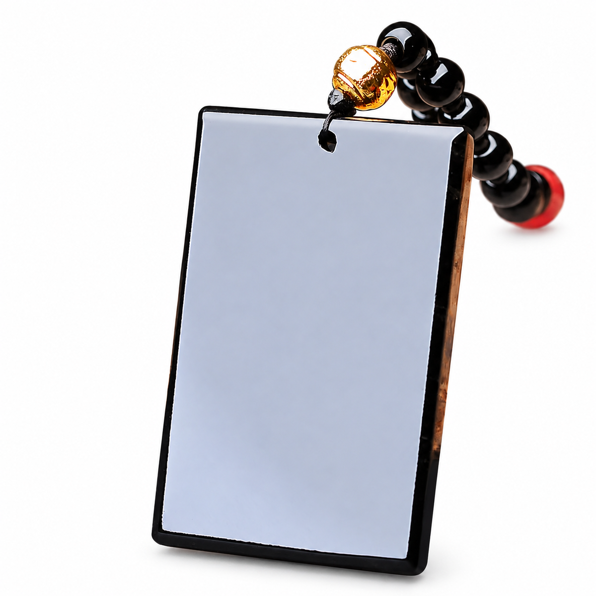 Black Rectangular Plaque Pendant — alternate view