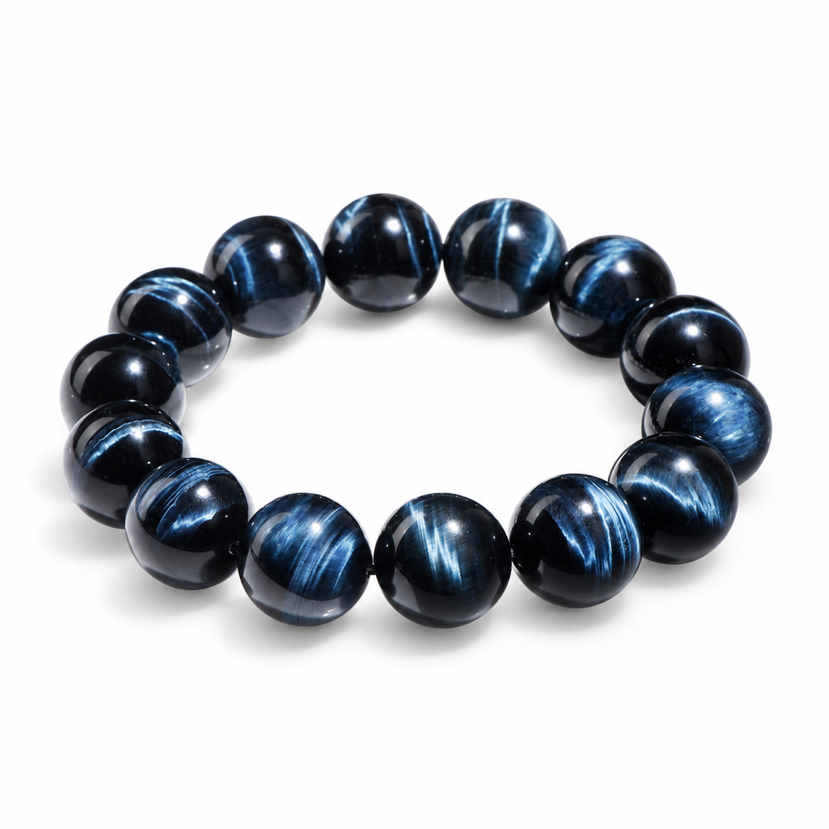 Midnight Blue Beaded Bracelet — angled view