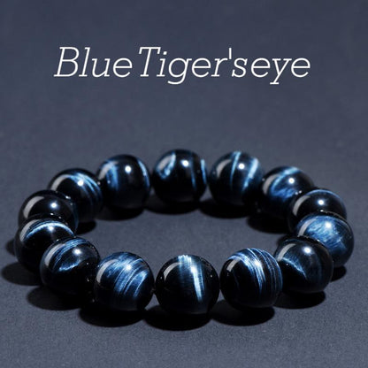 Natural Blue Tiger's Eye Bracelet | Hawk's Eye Calming Crystal