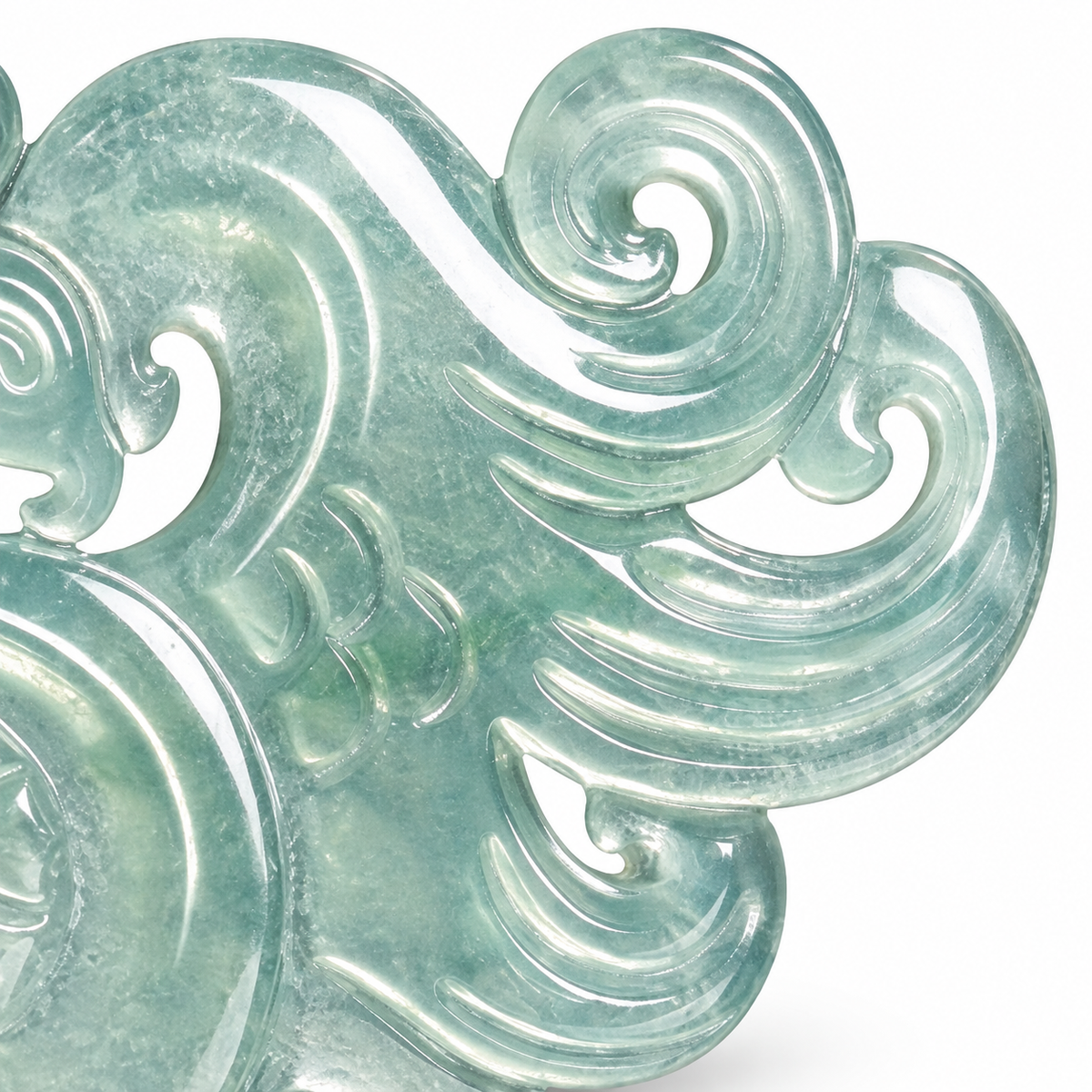 Pale Green Phoenix Pendant — close-up detail
