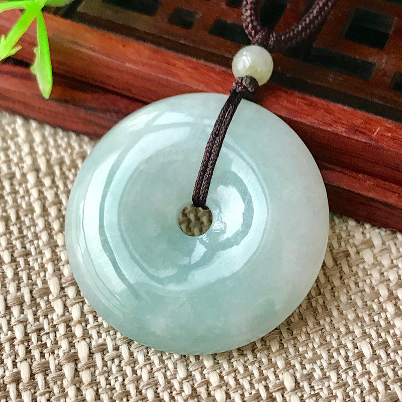 Authentic Grade A Jadeite Donut Pendant | Peace Protection Amulet
