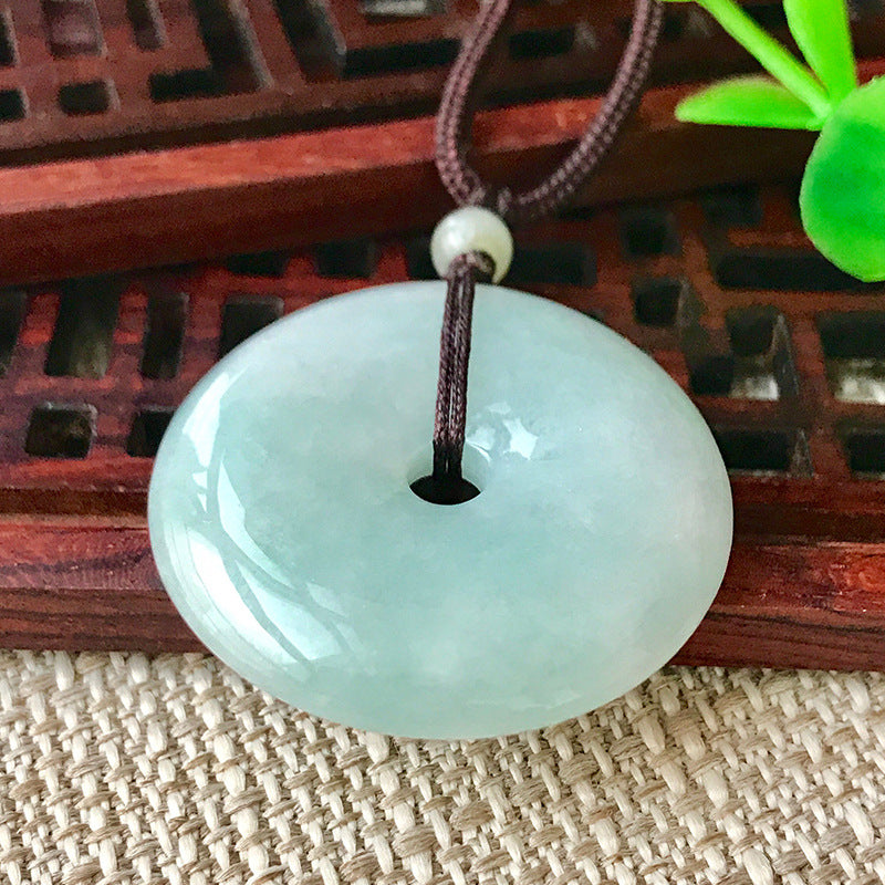 Authentic Grade A Jadeite Donut Pendant | Peace Protection Amulet