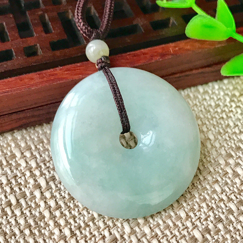 Authentic Grade A Jadeite Donut Pendant | Peace Protection Amulet