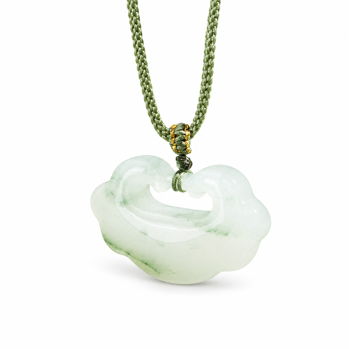 Pale Green Cloud Lock Pendant — detail view