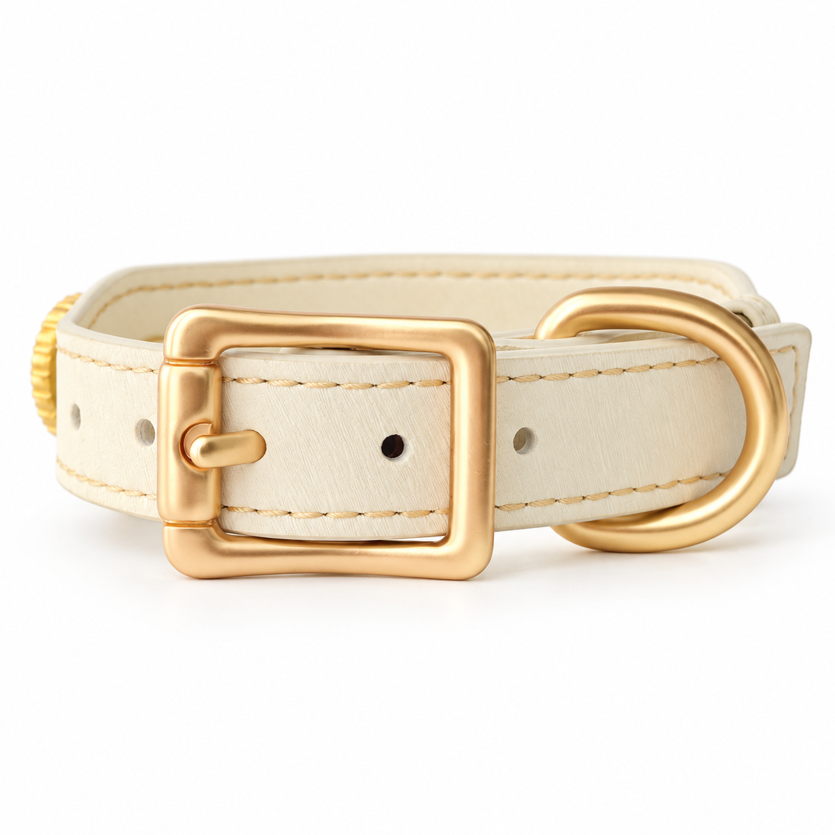 Ocean Blush Heart Beaded Pet Collar - back buckle view