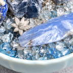 Ocean Clarity Crystal Garden — foreground stones and bowl detail