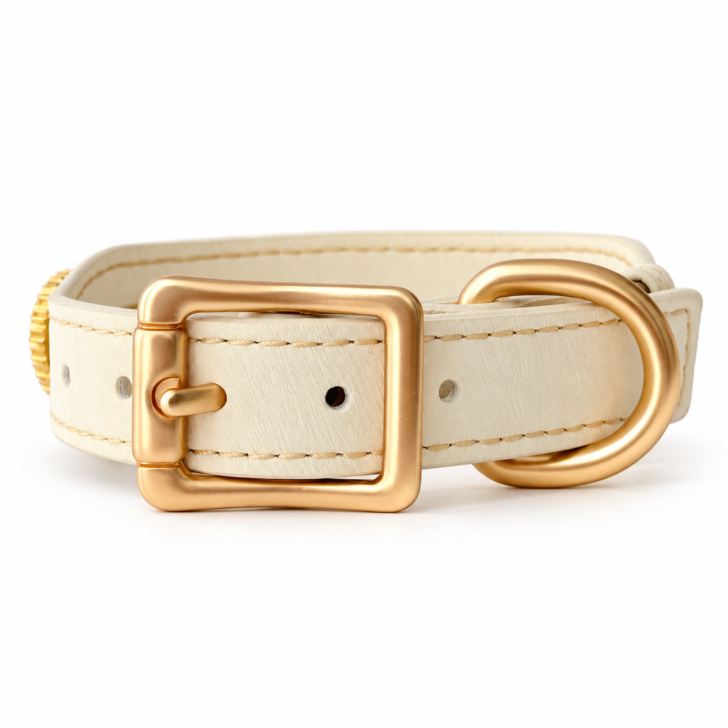 Ocean Sunlight Heart Beaded Pet Collar - back buckle view