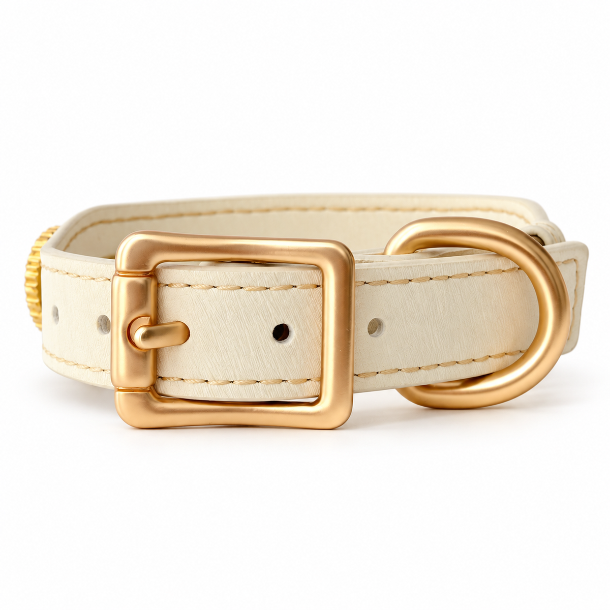 Ocean Sunlight Heart Beaded Pet Collar - back buckle view