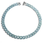 Pale Blue Angular Link Bracelet and Necklace — necklace style
