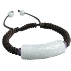 Pale Carved Bar Braided Bracelet - angled view on white